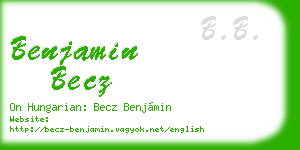 benjamin becz business card