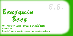 benjamin becz business card